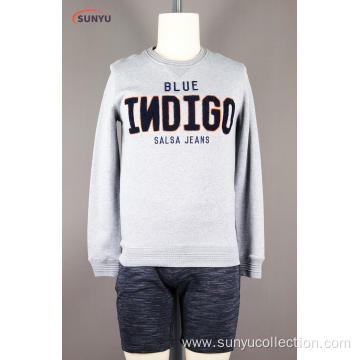 Men's towel embroidery sweatshirt without hood